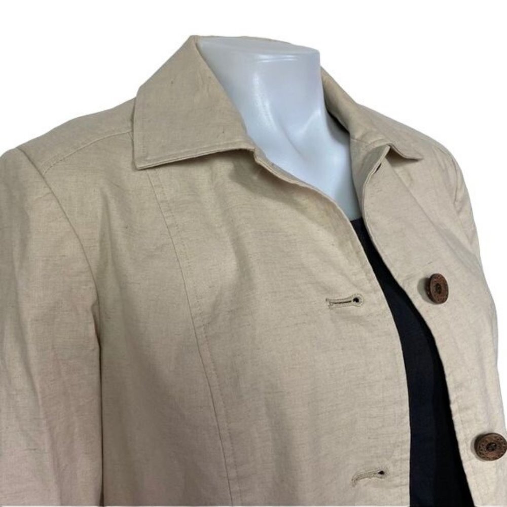 RQT Cream Jacket Blazer Brown Button Down Jacket Size 8 - Picture 9 of 10